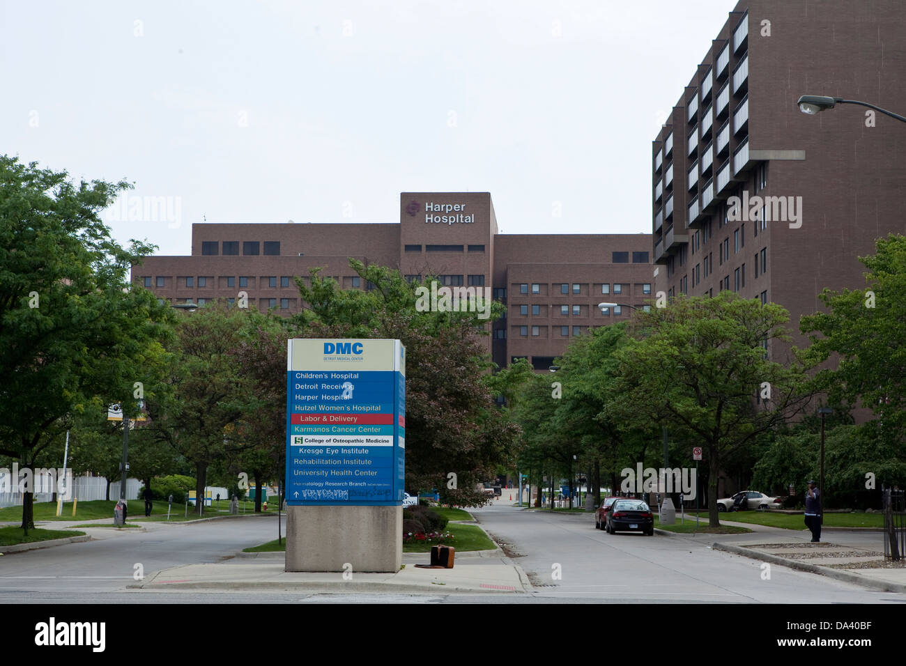 Das Harper Hospital of Detroit Medical Center ist in Detroit (Mi) gesehen. Stockfoto