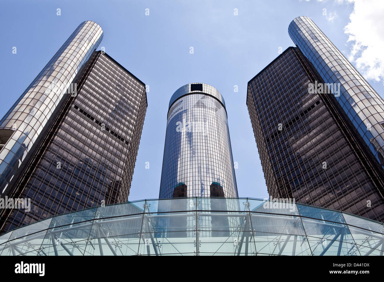 General Motors Unternehmenszentrale ist in Detroit Renaissance Center gesehen. Stockfoto