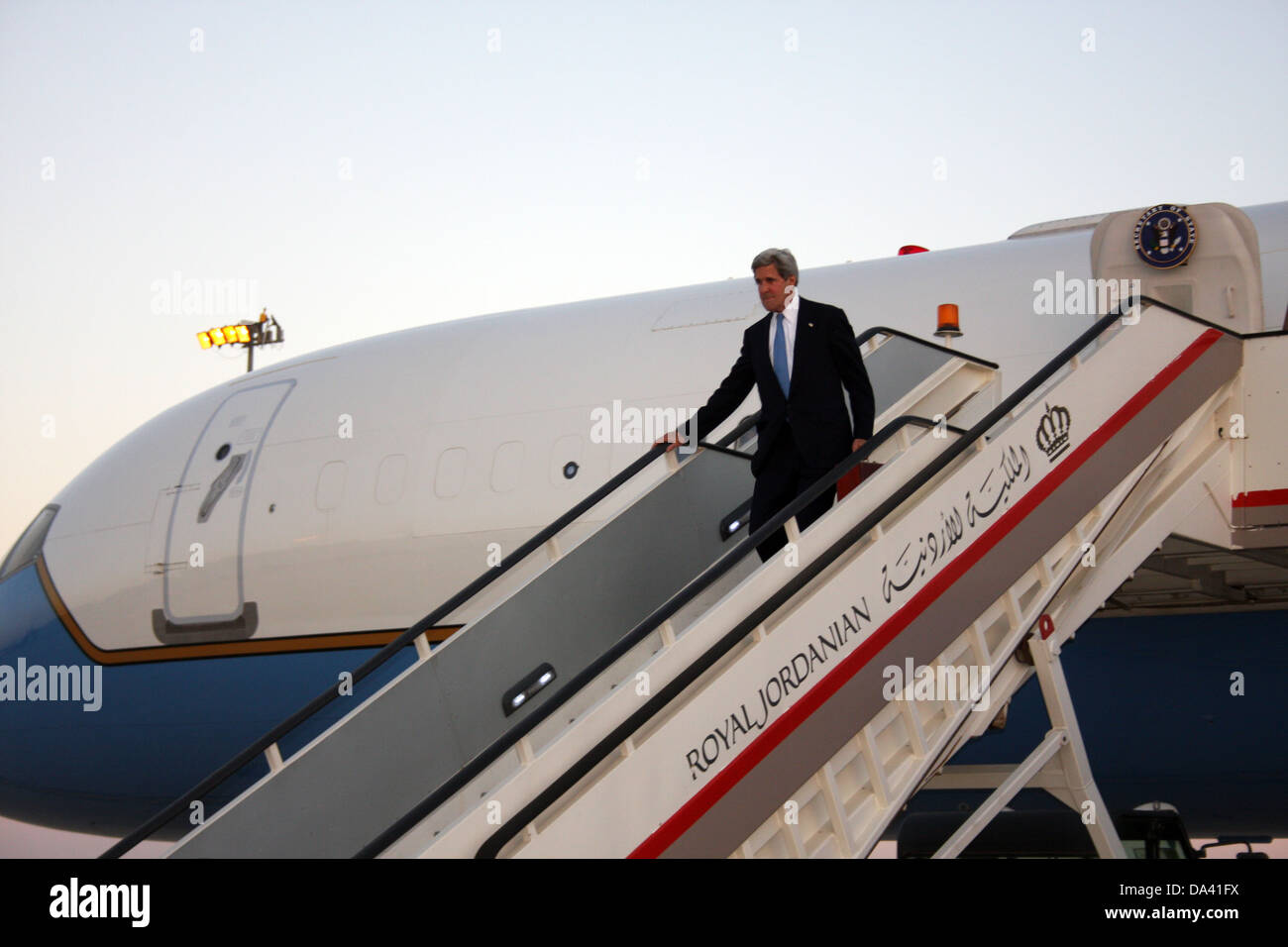 Secretary Kerry kommt in Amman, Jordanien Stockfoto