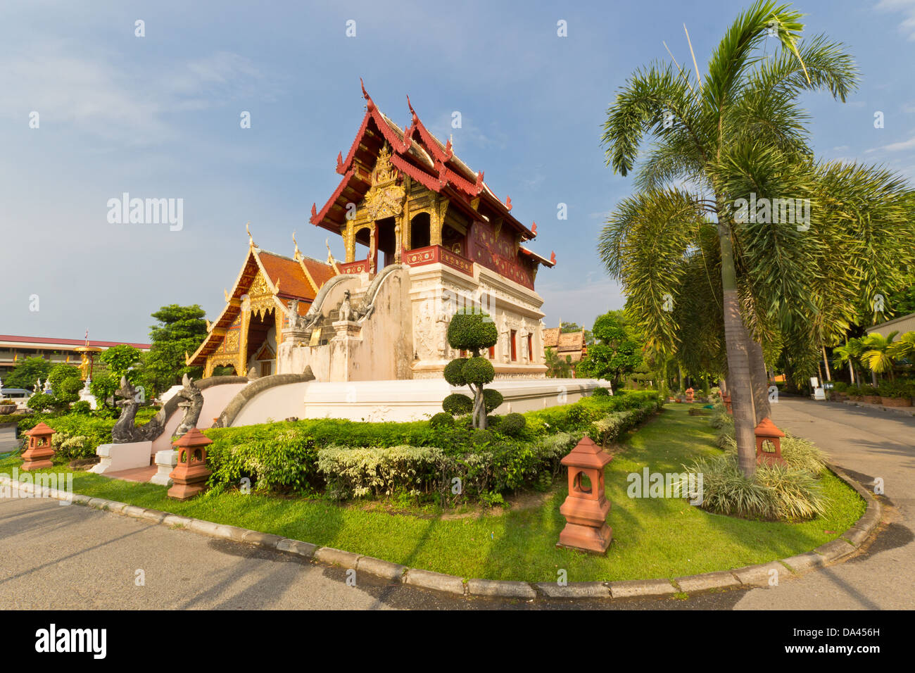 "HO TRAI", buddhistische Bibliothek im "Wat Phra Singh" in Chiang Mai, Thailand. Stockfoto