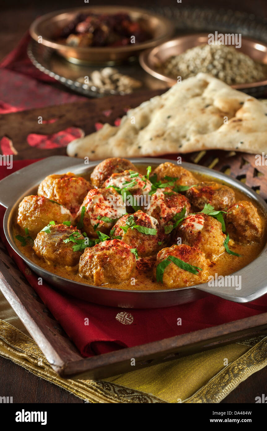 Malai Kofta. Paneer Knödel in einer Tomaten-Sahne-sauce Nord Indien Essen Stockfoto