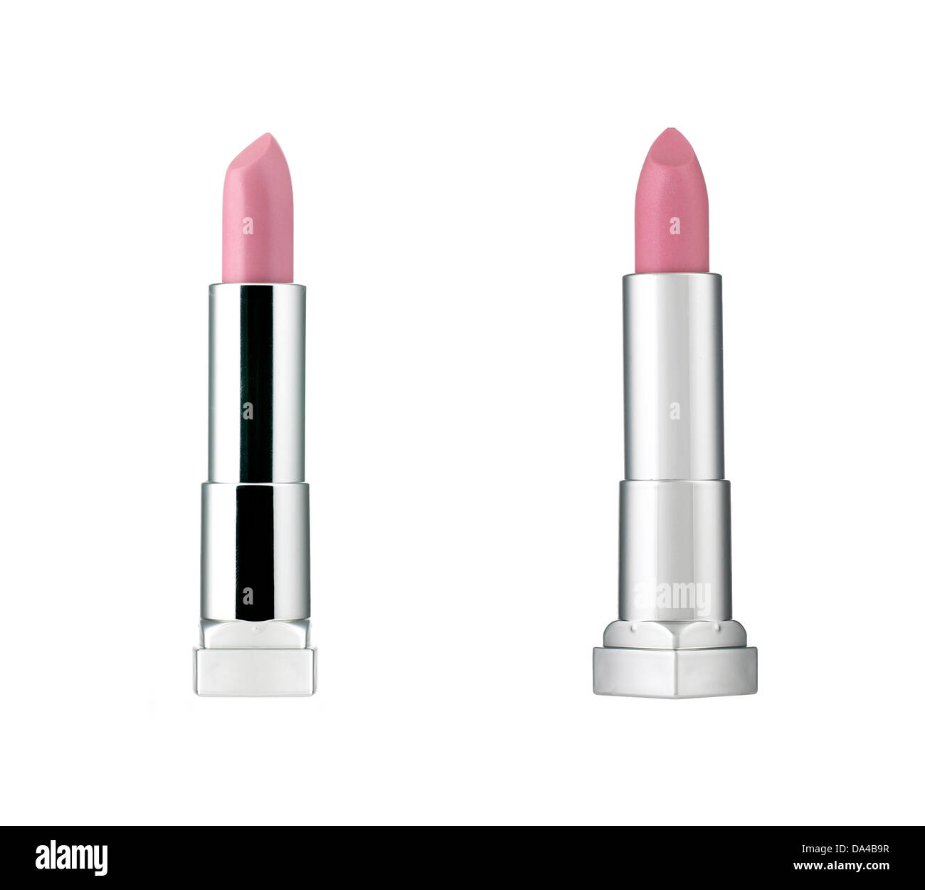 rosa Lippenstift auf einem weißen Hintergrund ausschneiden Stockfoto