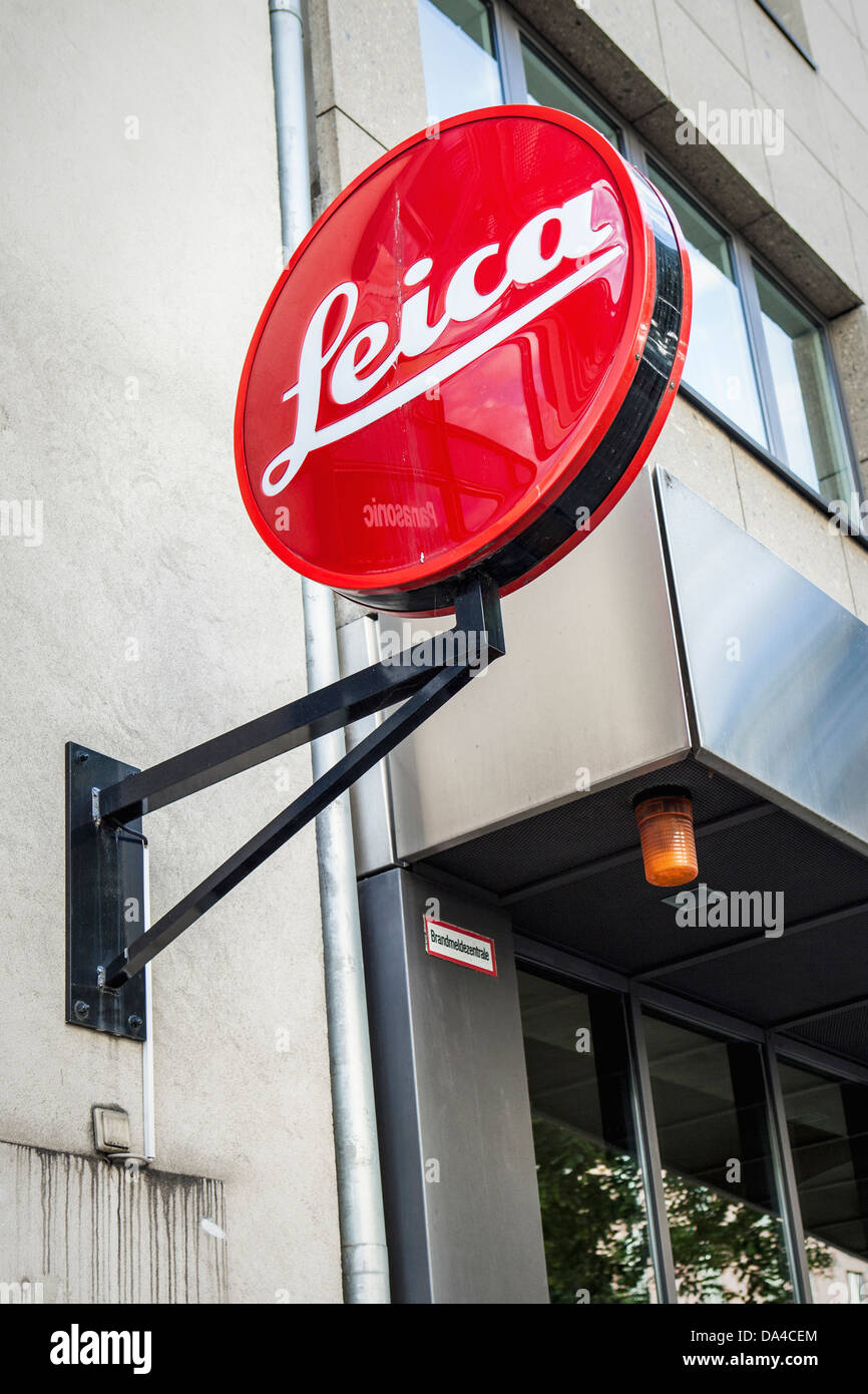 Leica rot Schild Fotogeschäft in der Fasanenstraße, Berlin Stockfoto