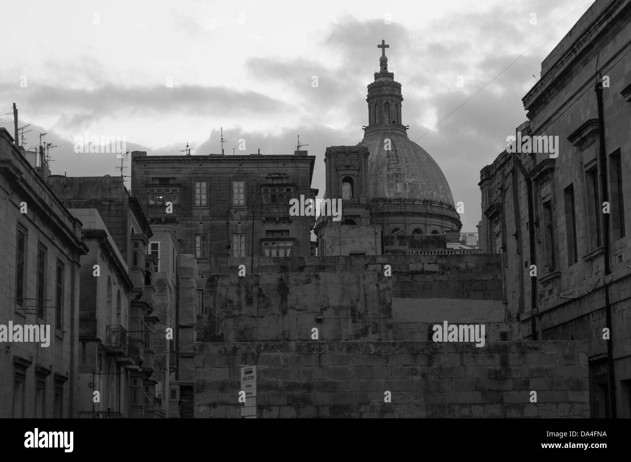 Skyline von Valletta Stockfoto