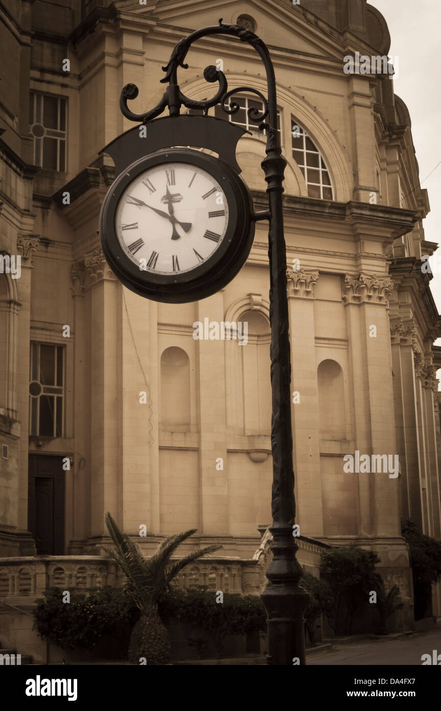 Uhr in Xewkija Stockfoto