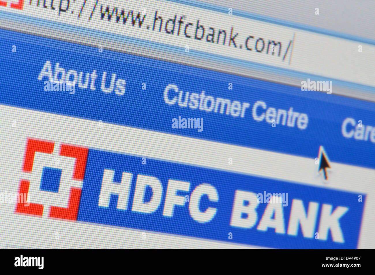 Nahaufnahme von HDFC Bank Logo wie auf ihrer Website zu sehen. (Nur zur redaktionellen Verwendung: print, TV, e-Book und redaktionelle Webseite). Stockfoto