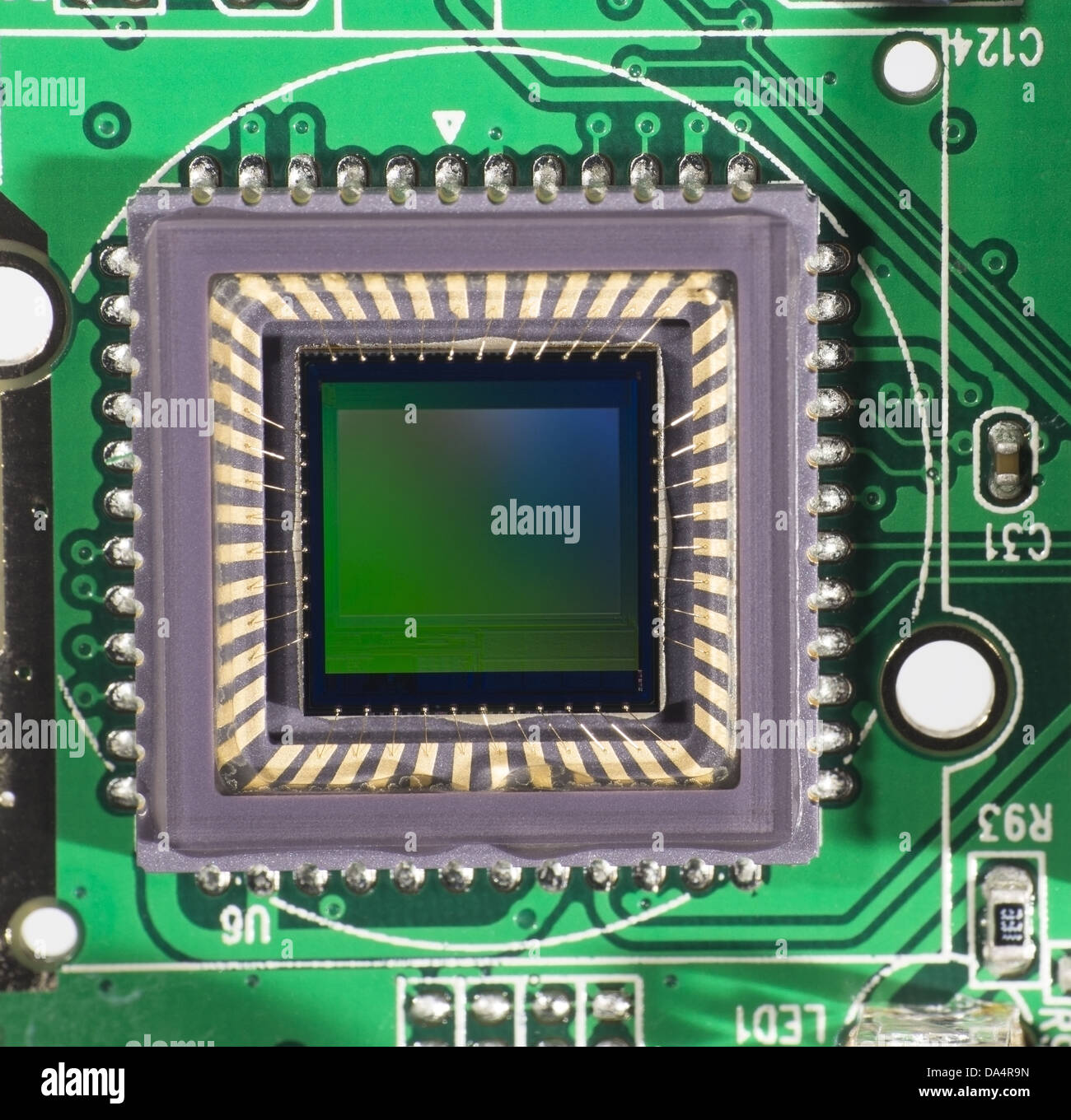 Makroaufnahme der CMOS-Sensor in Digitalkameras verwendet Stockfoto