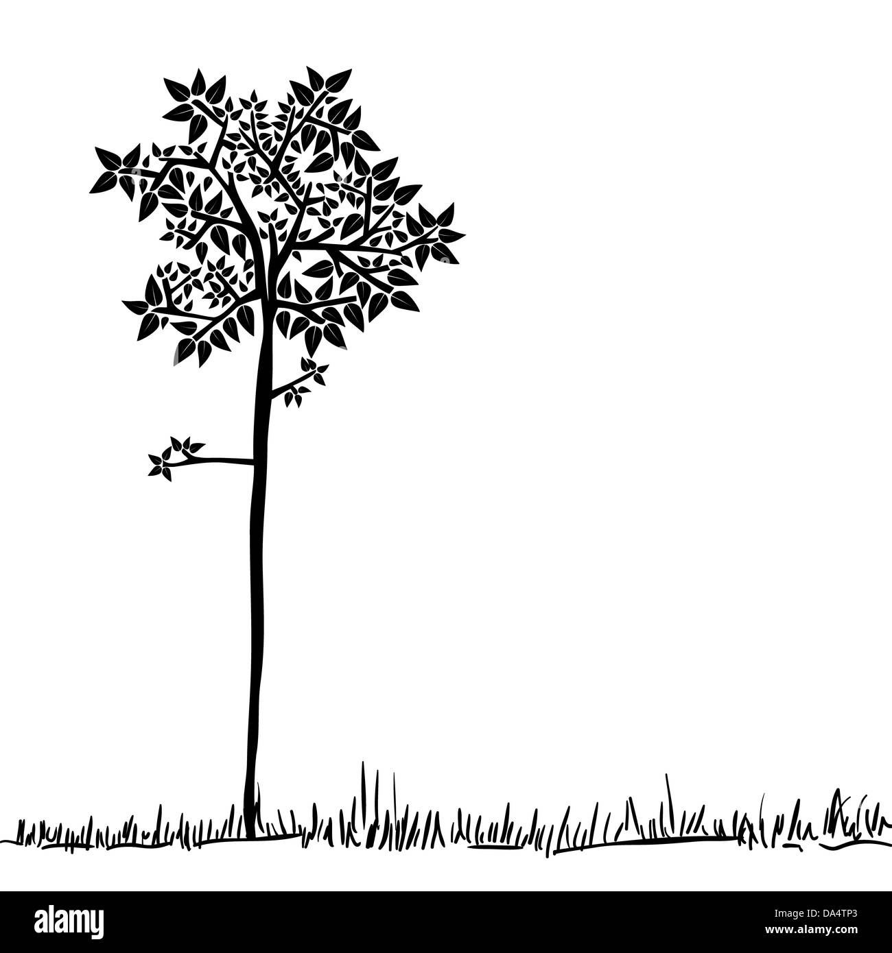 Großer Baum Symbol Silhouette über isolierte Hintergrund. Vektor-Datei geschichtet für einfache Handhabung und individuelle Farbgebung. Stockfoto
