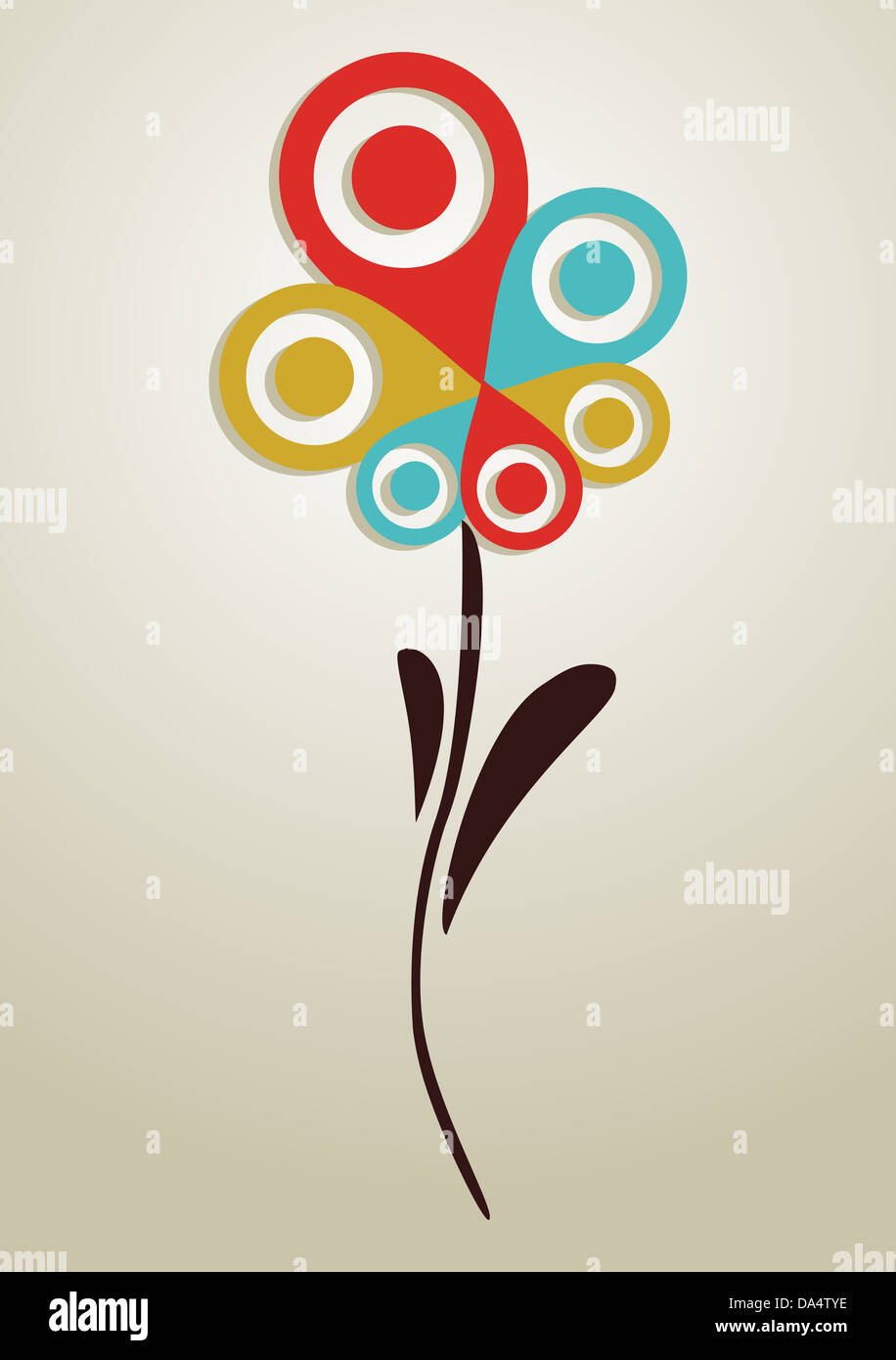 Geo Position System Multi Farbe Mark Blütenblatt Blume Hintergrund Frühling. Vektor-Illustration für einfache Handhabung und individuelle Färbung geschichtet. Stockfoto