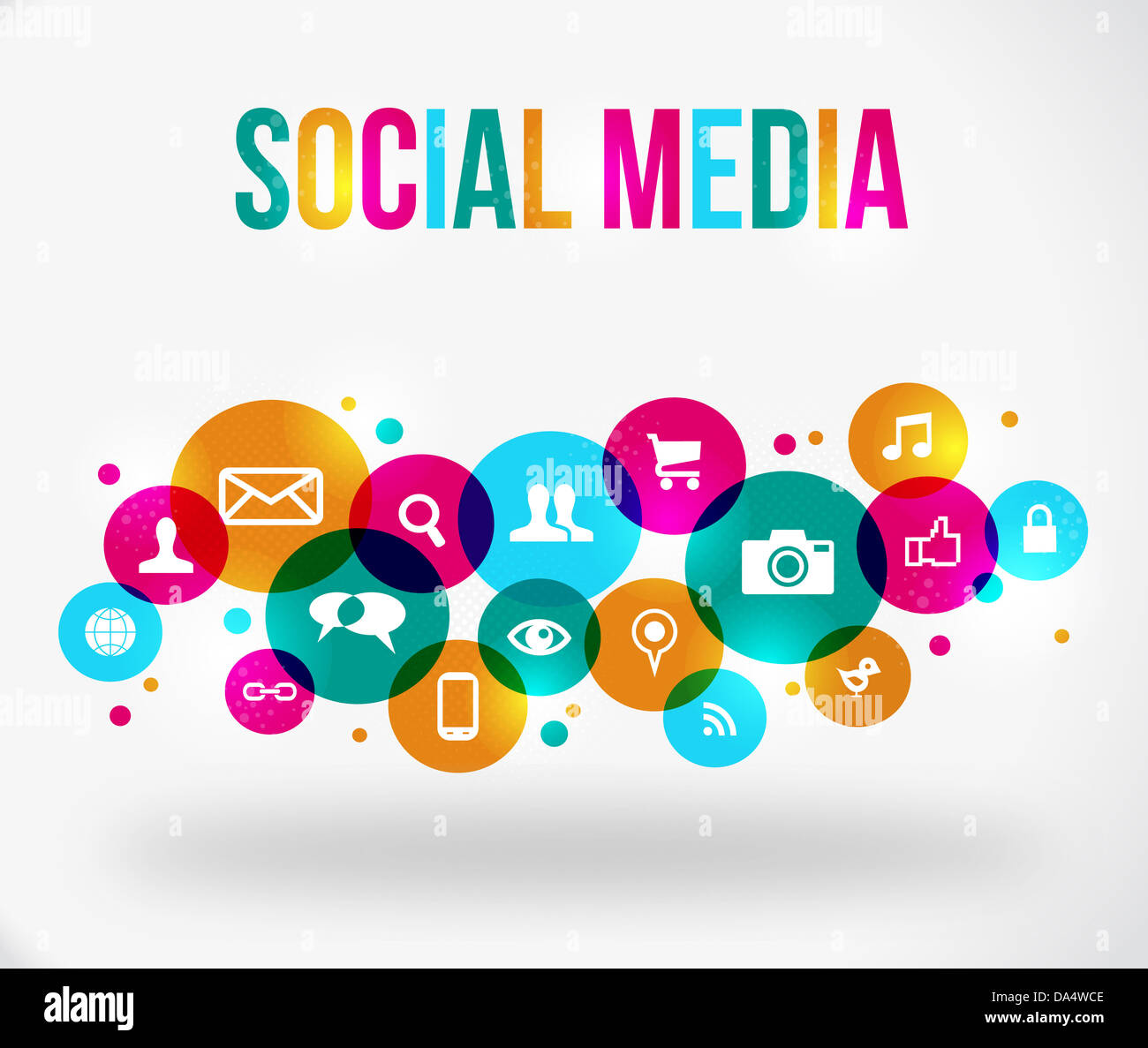 bunte soziale Netzwerk-Konzept. EPS10 Dateiversion. Diese Darstellung enthält Folien und ist für einfache Handhabung und individuelle Färbung geschichtet. Stockfoto