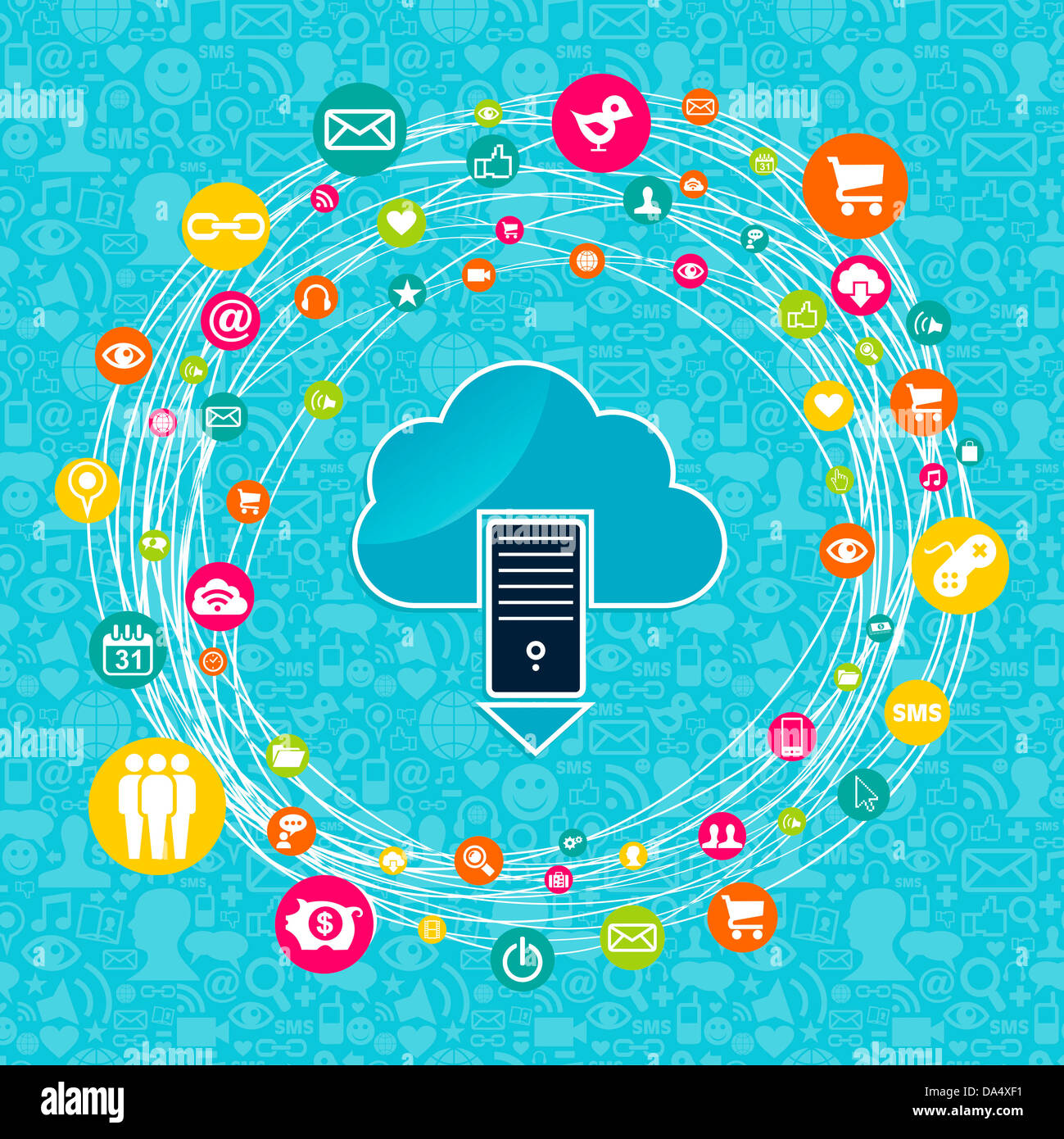Cloud Computing Netzwerke Server Diagramm Konzept Vektor Illustration Fur Einfache Handhabung Und Individuelle Farbung Geschichtet Stockfotografie Alamy