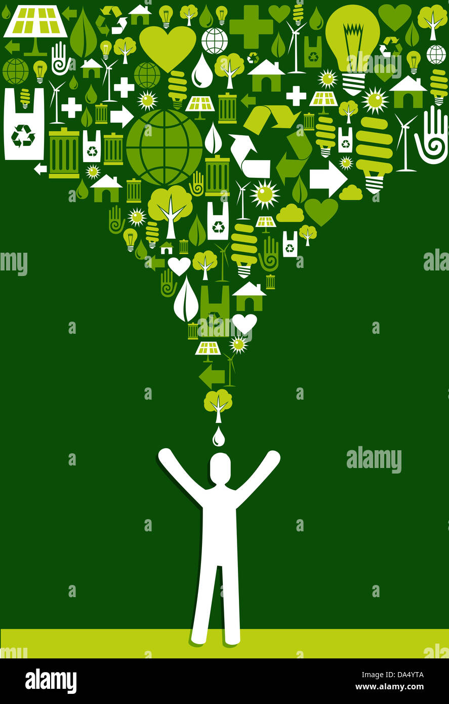 Grünen Icons set Splash über Ökodesign Mann. Vektor-Datei geschichtet für einfache Handhabung und individuelle Farbgebung. Stockfoto