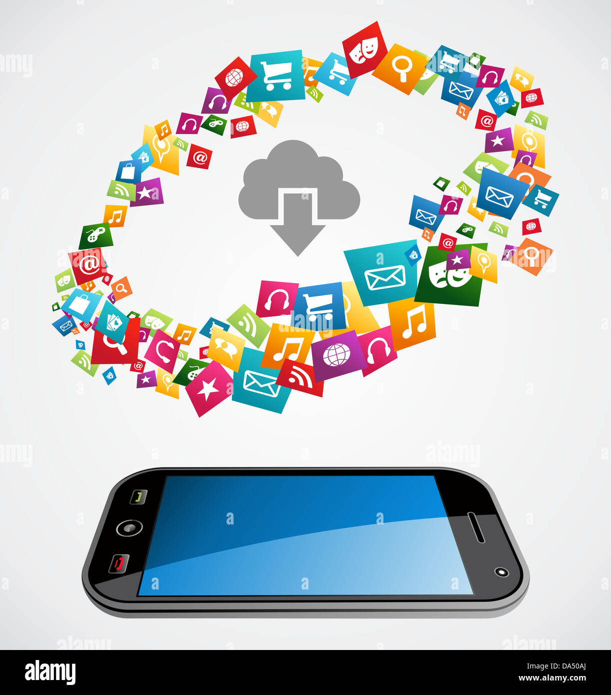Smartphone-Web-apps-Symbol legen Sie Konzept Hintergrund. Vektor-Illustration für einfache Handhabung und individuelle Färbung geschichtet. Stockfoto