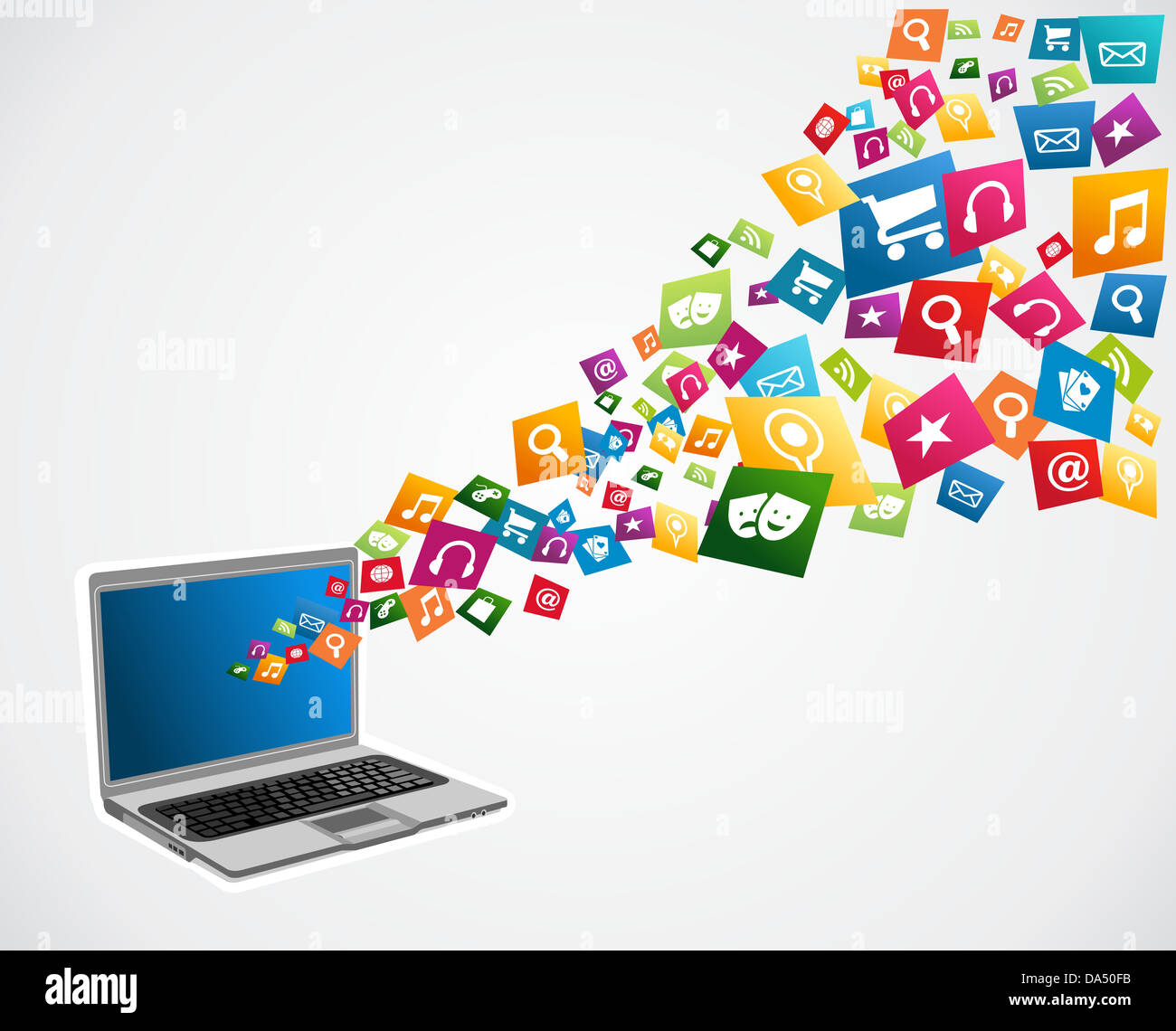 Online-social-Media Symbolsatz-Anwendungen Konzept Hintergrund. Vektor-Illustration für einfache Handhabung und individuelle Färbung geschichtet. Stockfoto