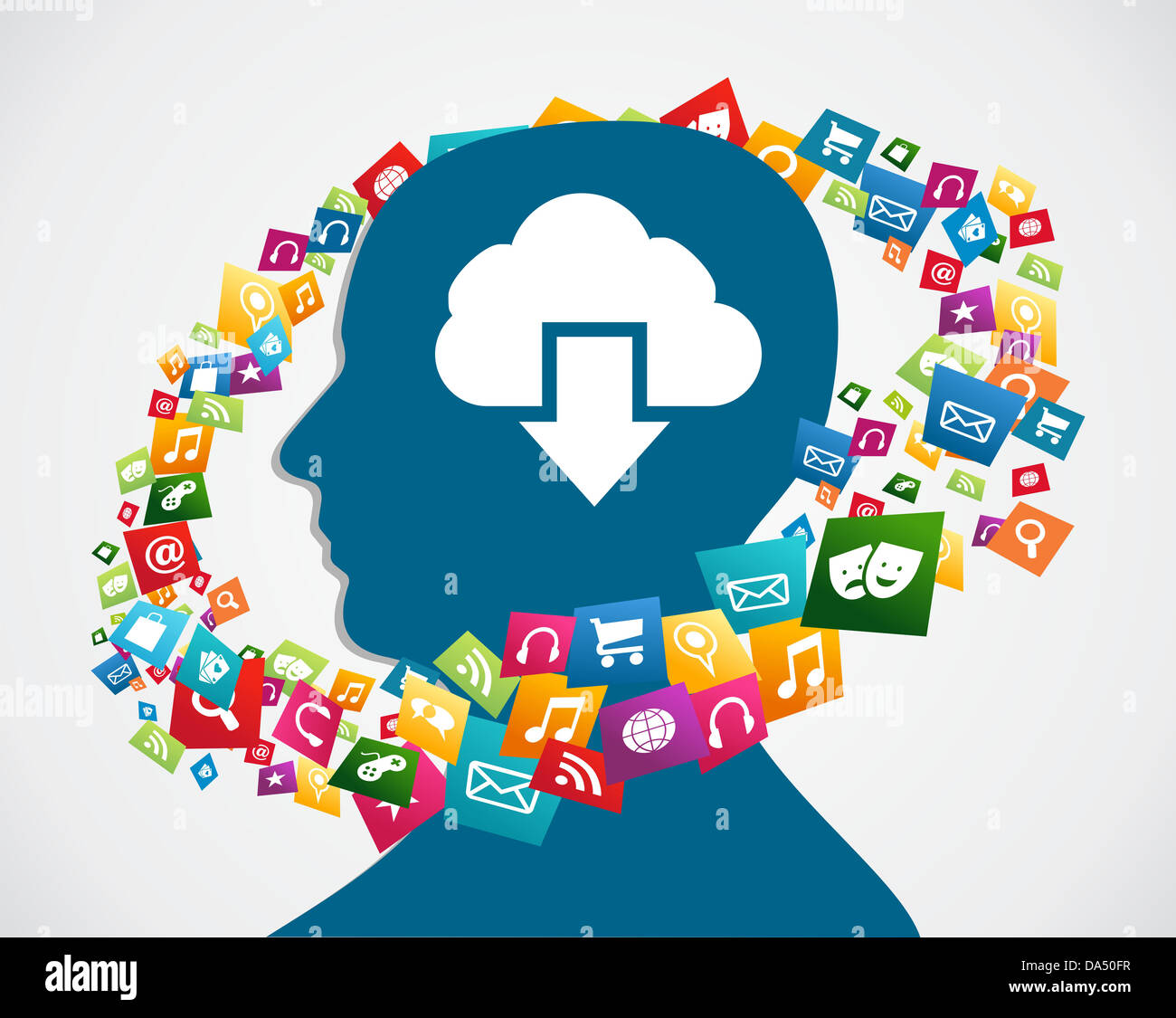 Online-social-Media Symbolsatz-Anwendungen Konzept Hintergrund. Vektor-Illustration für einfache Handhabung und individuelle Färbung geschichtet. Stockfoto