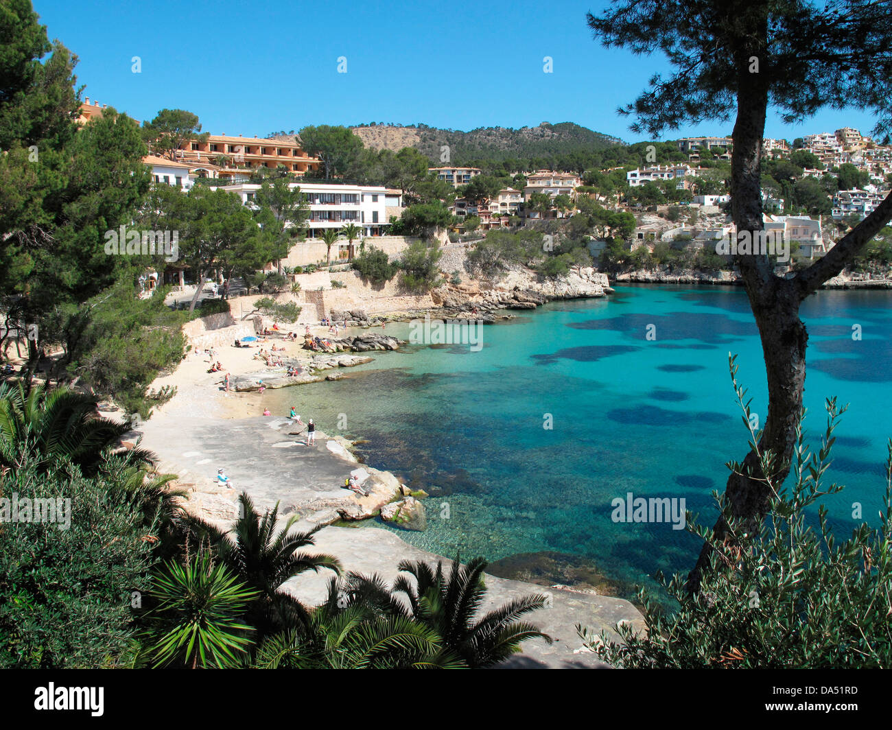 Strand in der Bucht von Santa Ponca, Cala Fornells, Peguera, Calvia ...