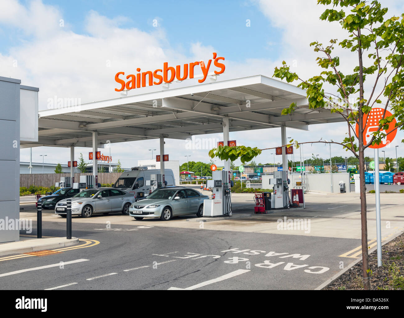 Sainsbury's Tankstelle Stockfoto