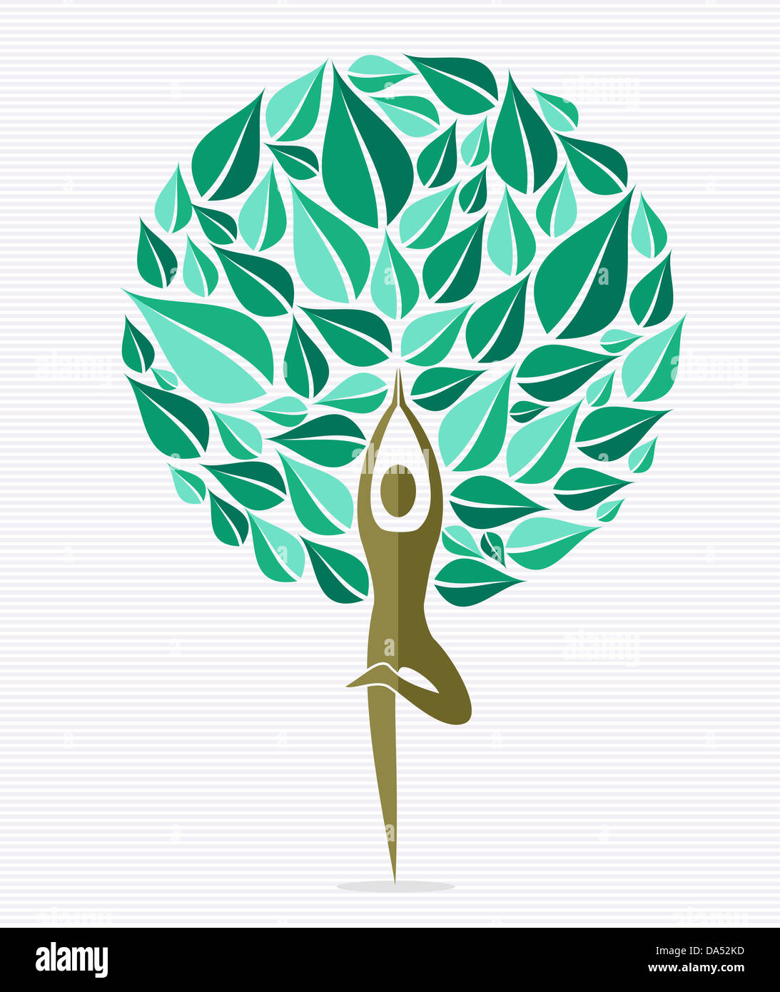 Menschliche Gestalt Yoga Übung Baum Design. Vektor-Datei geschichtet für einfache Handhabung und individuelle Farbgebung. Stockfoto