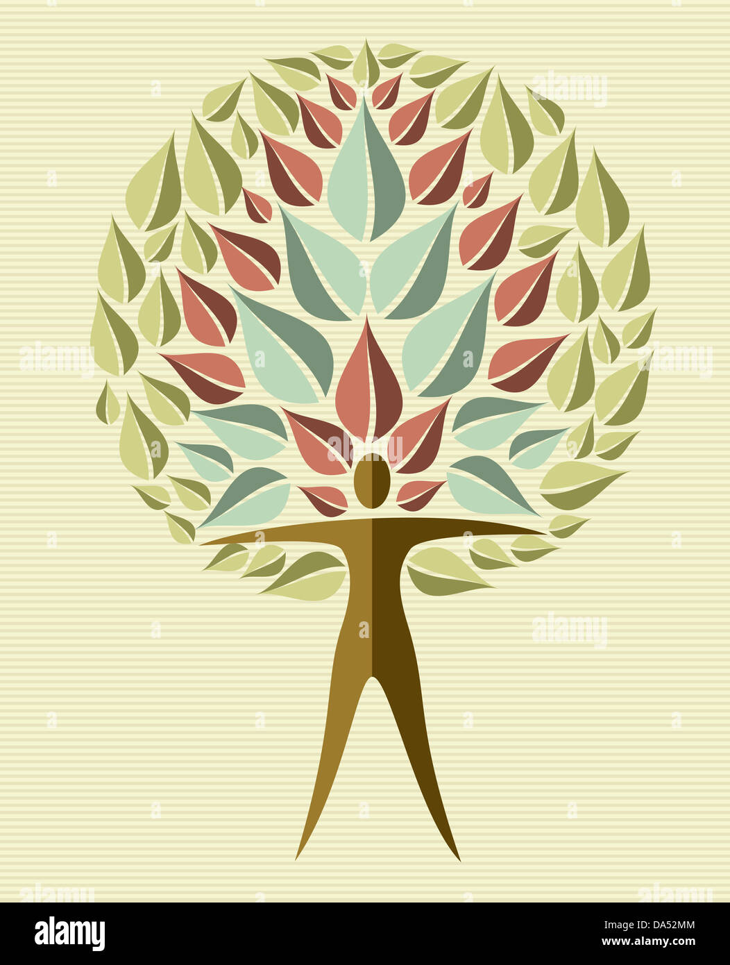 Menschliche Gestalt Yoga Übung Baum Design. Vektor-Datei geschichtet für einfache Handhabung und individuelle Farbgebung. Stockfoto