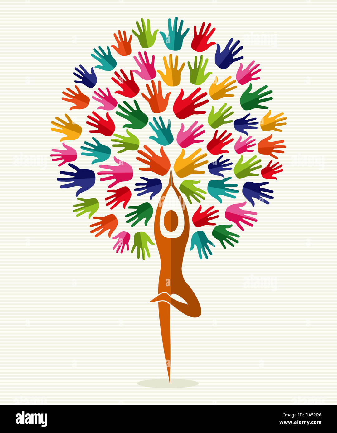 Menschliche Gestalt Yoga Übung Baum Design. Vektor-Datei geschichtet für einfache Handhabung und individuelle Farbgebung. Stockfoto