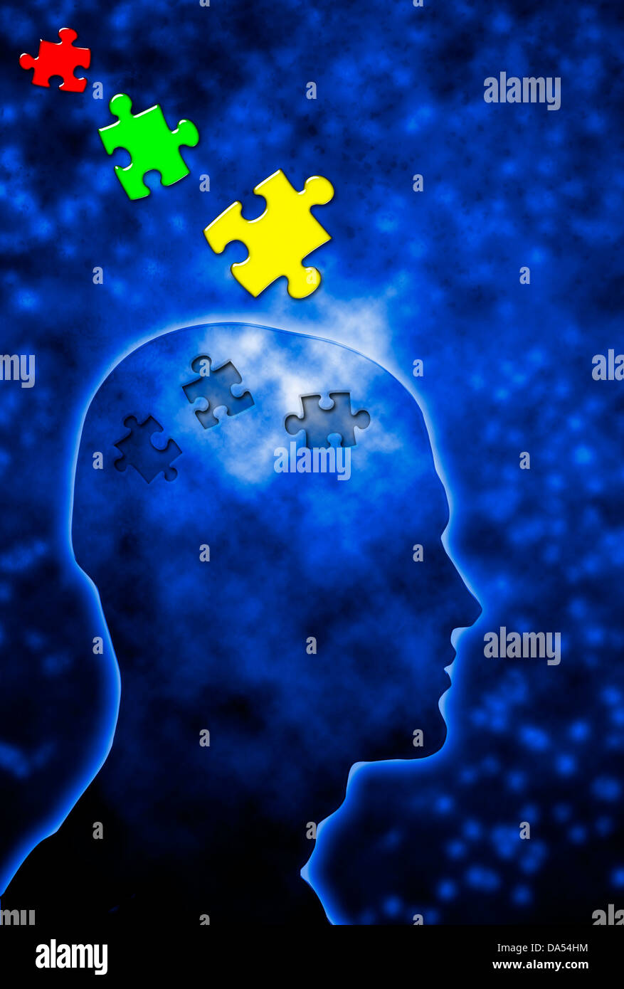 konzeptionelle Darstellung für den menschlichen Verstand, denken und Kreativität Stockfoto