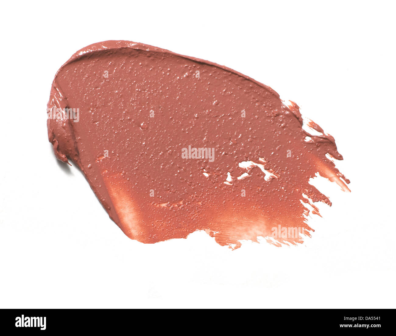 rosa braun Lip Gloss Sweep ausgeschnitten auf weißem Hintergrund Stockfoto