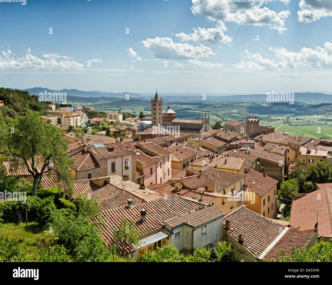 Massa Marittima, Italien, Europa, Toskana, Toscana, Dorf, mittelalterlich, Dächer Stockfoto