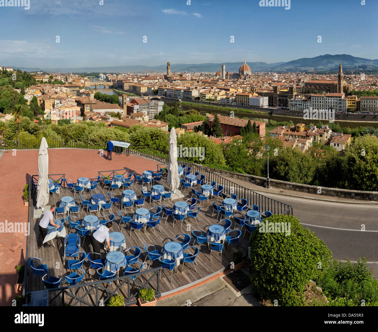 Florenz, Italien, Europa, Toskana, Toscana, Stadt, Stadt, Übersicht, Restaurant, Straßencafé Stockfoto