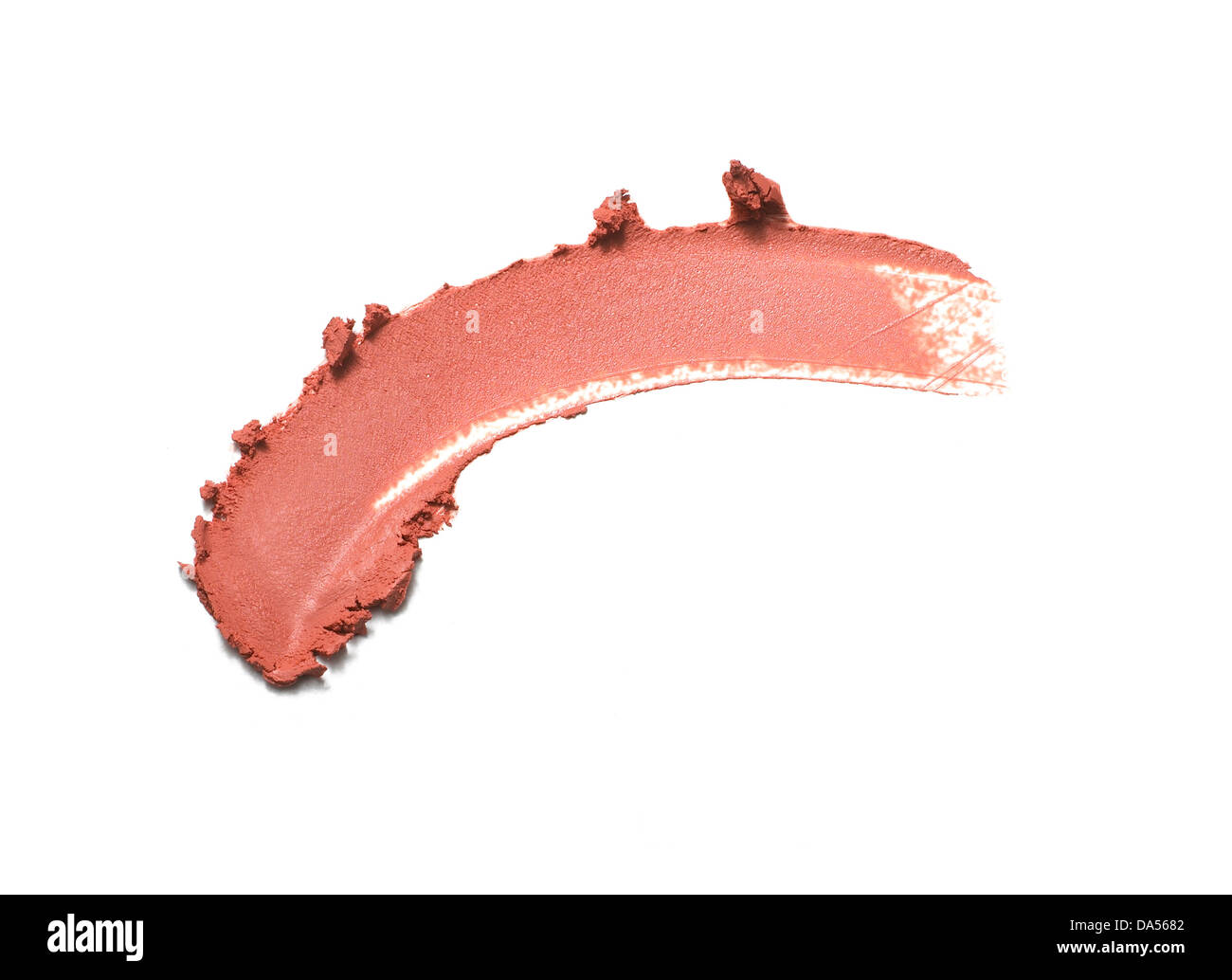 rosa Lippenstift Gloss Sweep ausgeschnitten auf weißem Hintergrund Stockfoto