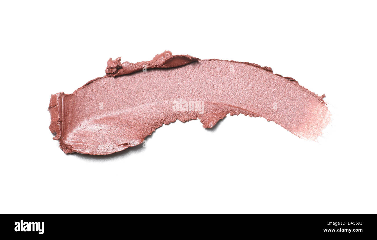 rosa Schimmer Lip Gloss Sweep ausgeschnitten auf weißem Hintergrund Stockfoto