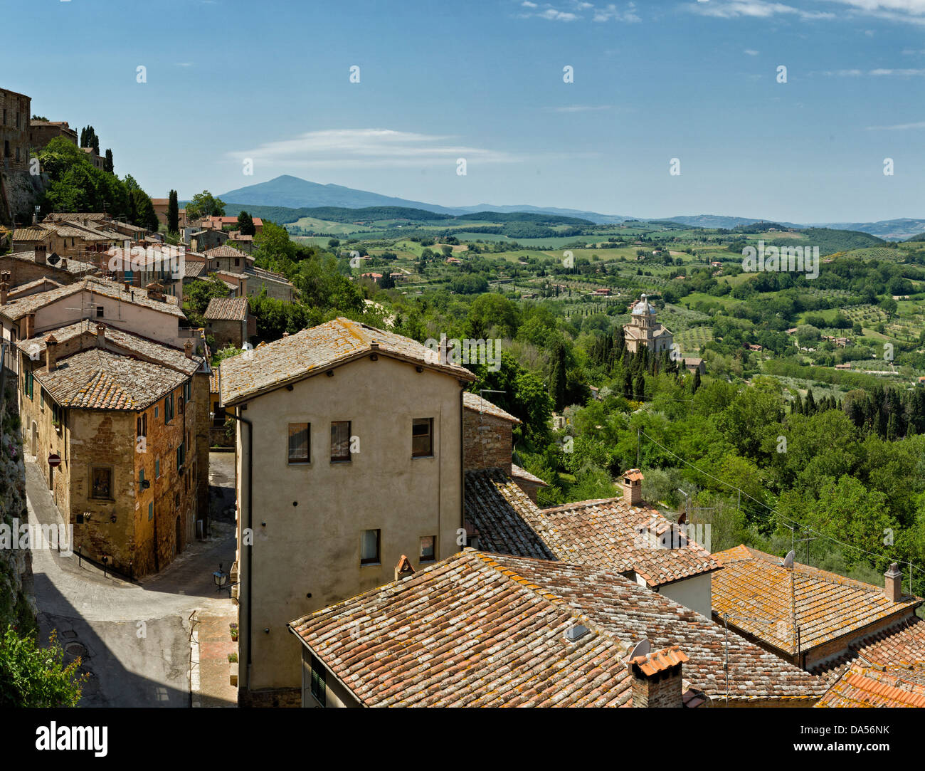 Montepulciano, Italien, Europa, Toskana, Toscana, Häuser, Häuser, Landschaft Stockfoto