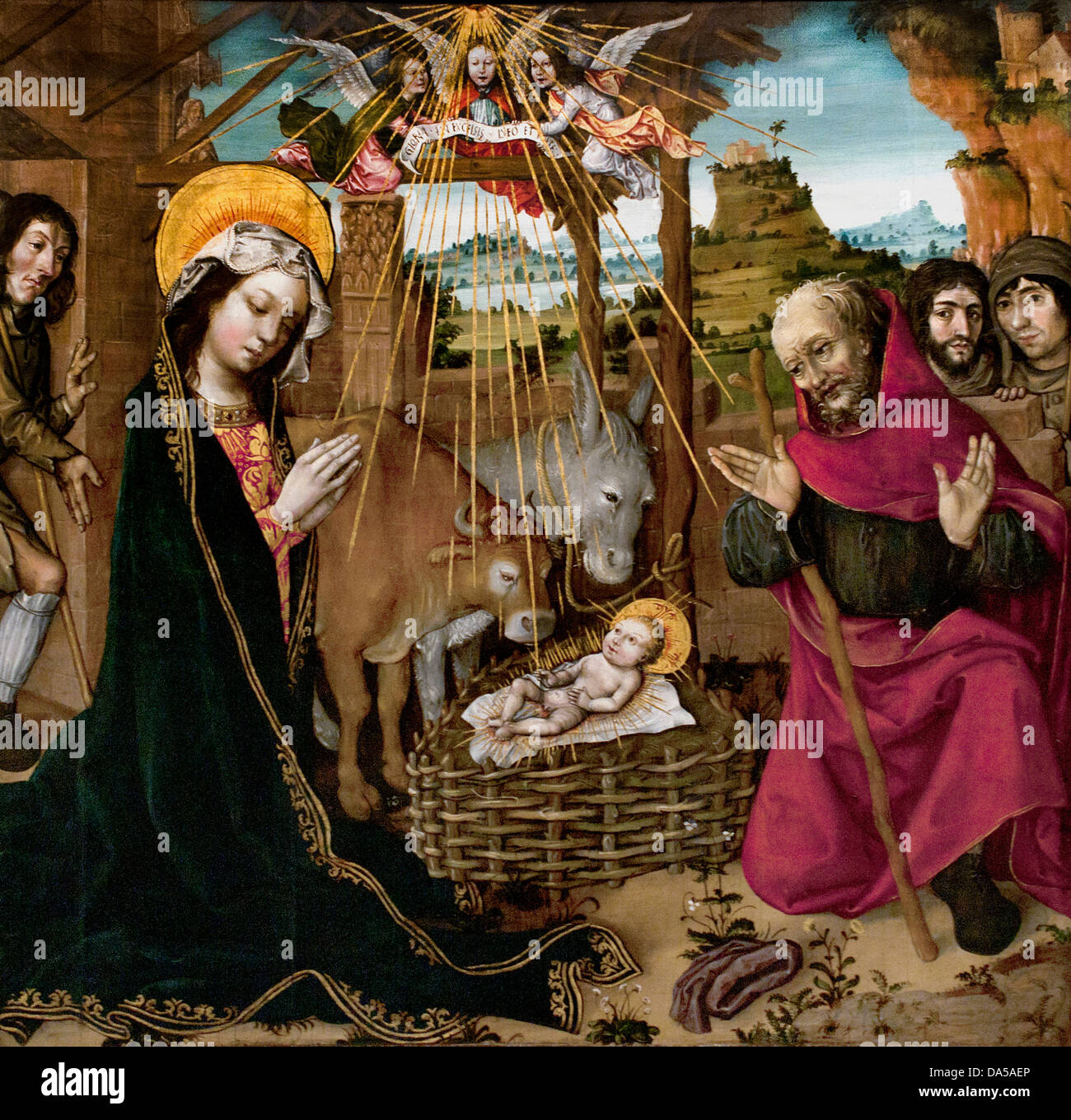 Die Anbetung des Kindes 1496 Jacquelin de Montlucon 1463-1505 Frankreich Stockfoto