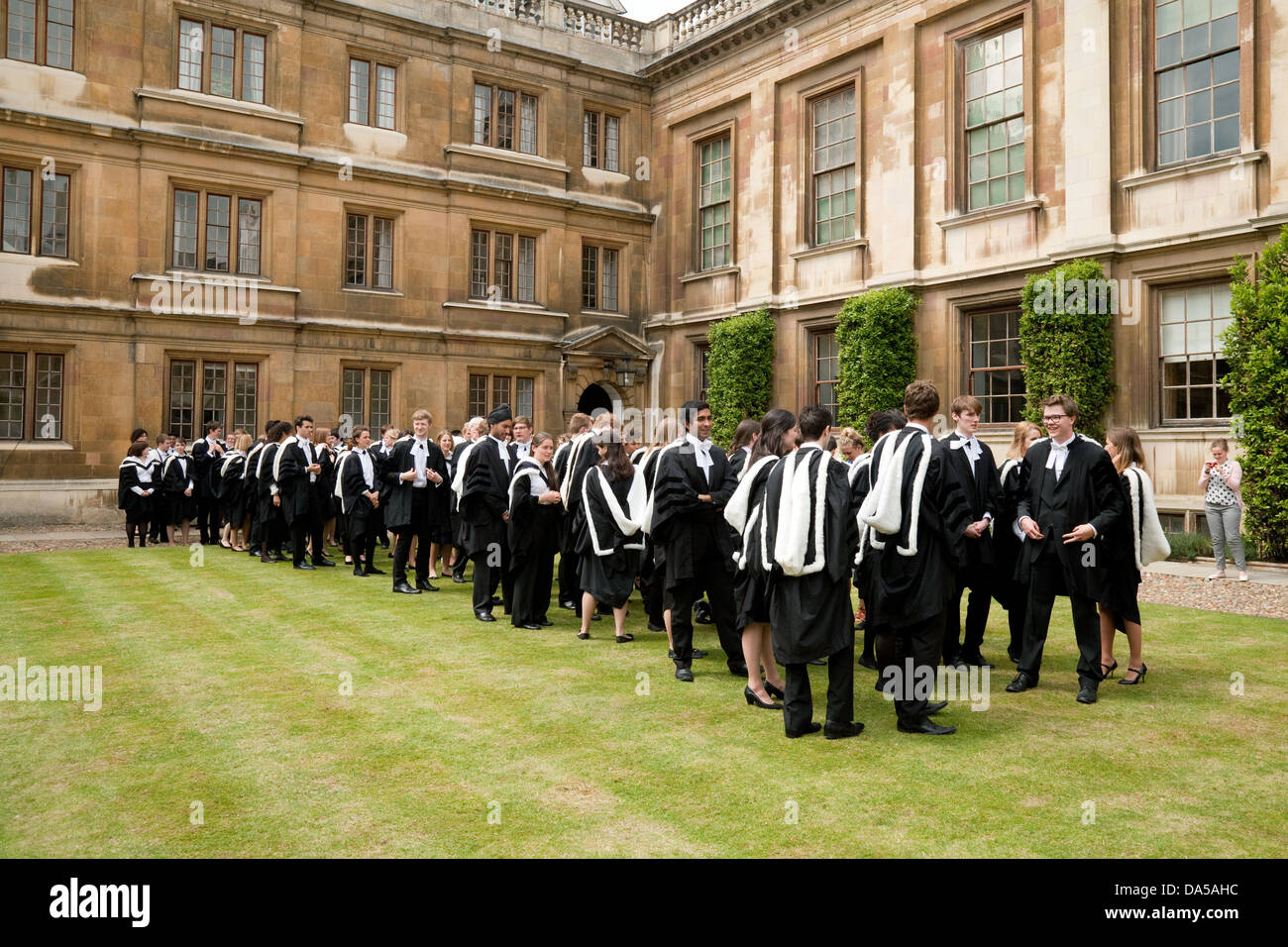 Tag der Promotion - Absolventen graduiert hatte, Clare College, Cambridge University, England, Großbritannien Stockfoto