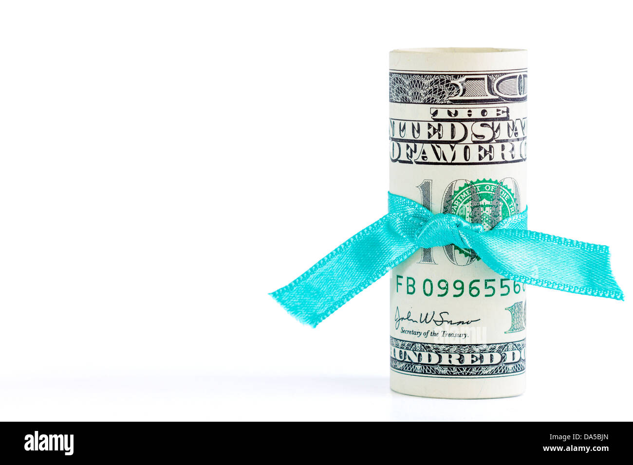 Hundert Dollar Geschenk Stockfoto