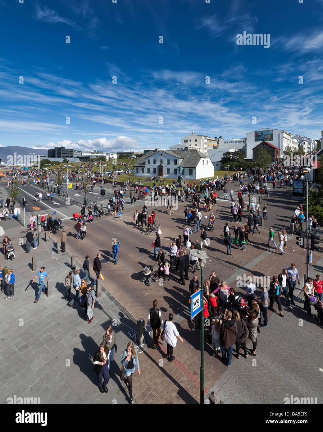 Sommer kulturelle Festival-Menningarnott, Reykjavik, Island Stockfoto