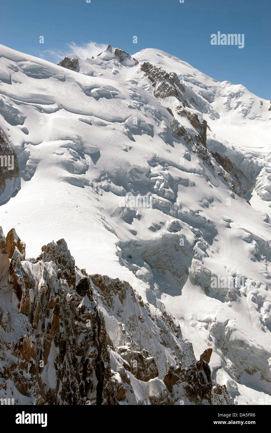 Französischen Alpen, Chamonix Mont Blanc, Aiguille du Midi Stockfoto
