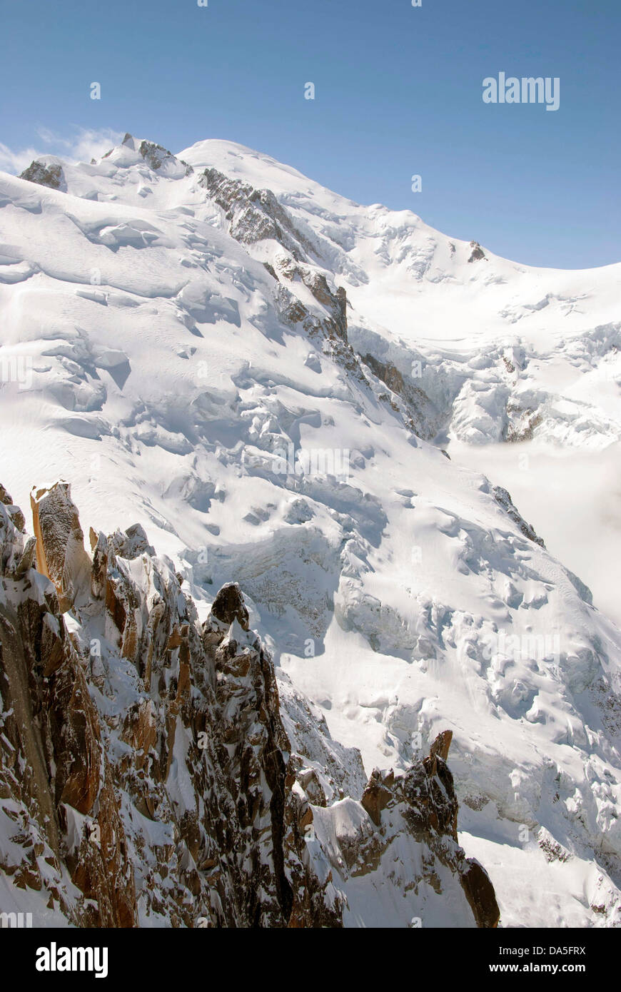 Französischen Alpen, Chamonix Mont Blanc, Aiguille du Midi Stockfoto