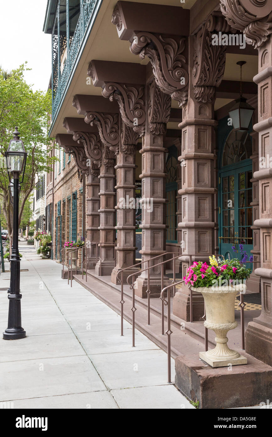 Dock-Straßentheater, 135 Church Street, Charleston SC, USA Stockfoto