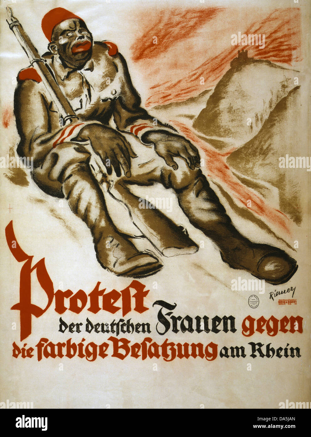 Erster Weltkrieg, WWI, Weltkrieg, Weltkrieg, Krieg, Europa, Propaganda, Poster, Deutschland, Europa, Deutsch, Propagandaplakat, Afric Stockfoto