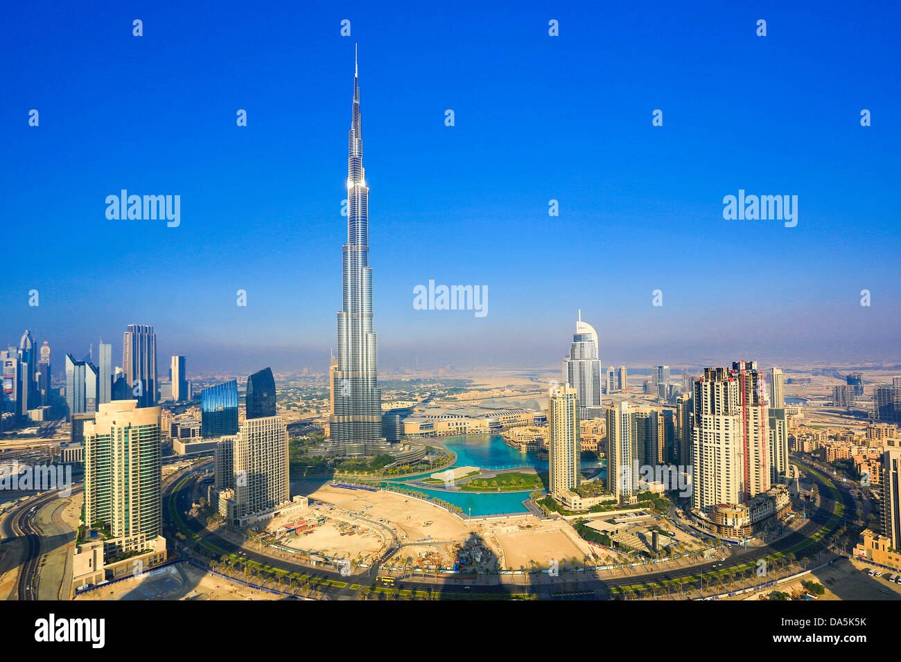 Vereinigte Arabische Emirate, Vereinigte Arabische Emirate, Dubai, Stadt, Innenstadt, Burj Khalifa, Gebäude, Burj, Khalifa, Architektur, Wüste, Design, Innenstadt, Stockfoto