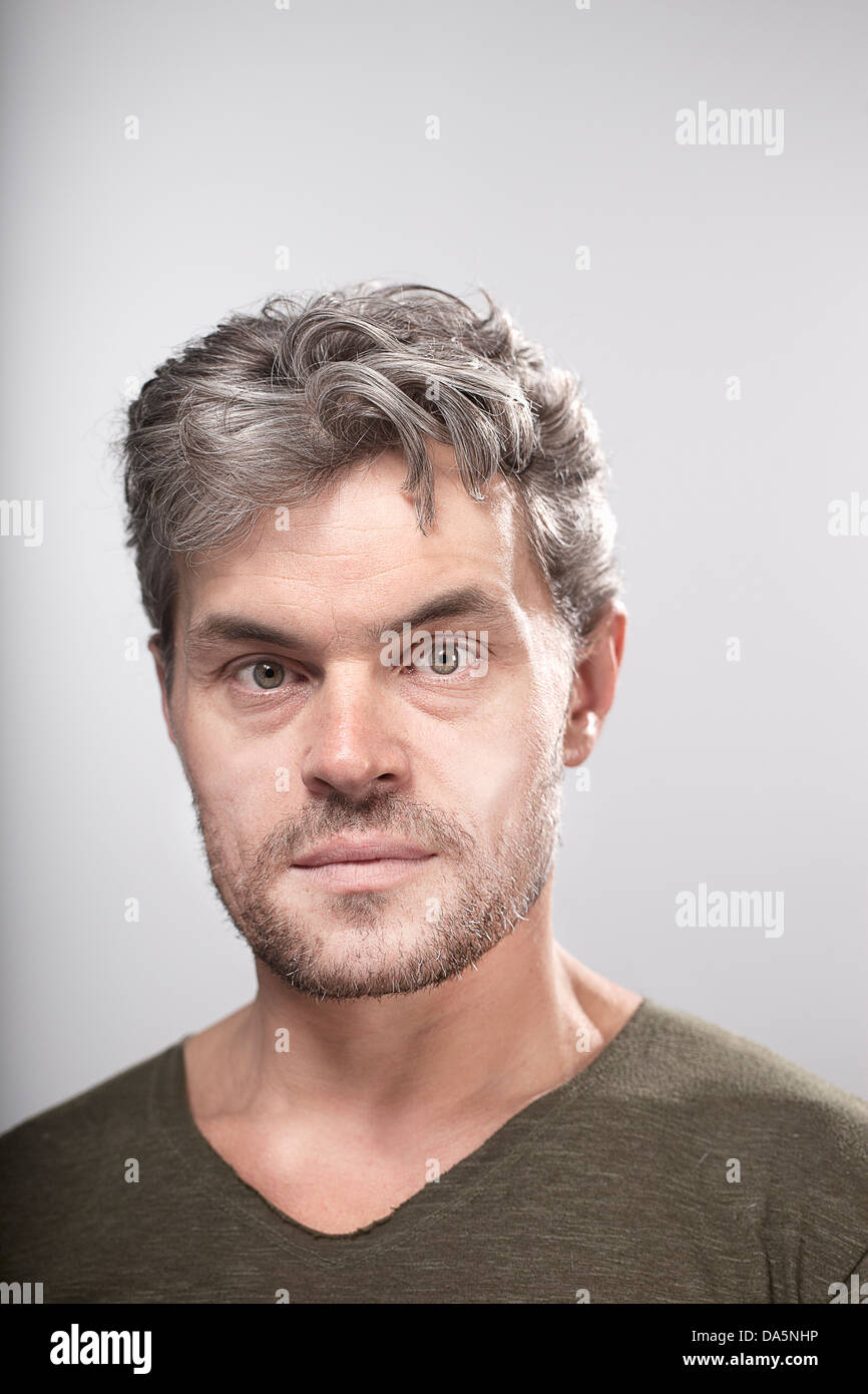 Porträt des Mannes unrasiert Stockfoto