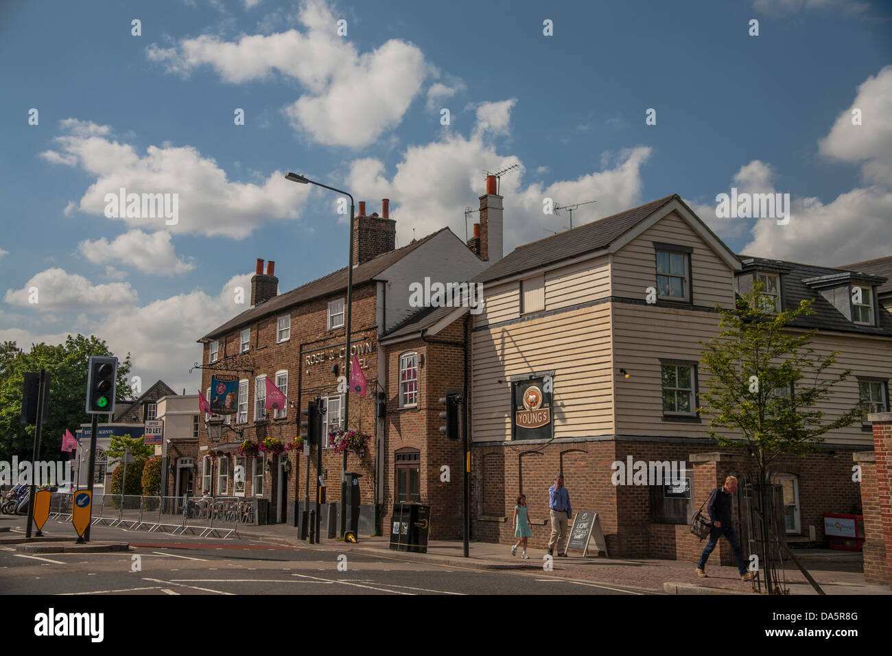 Street View von Wimbledon, Süd-London, England, United zuschlugen, GB Stockfoto