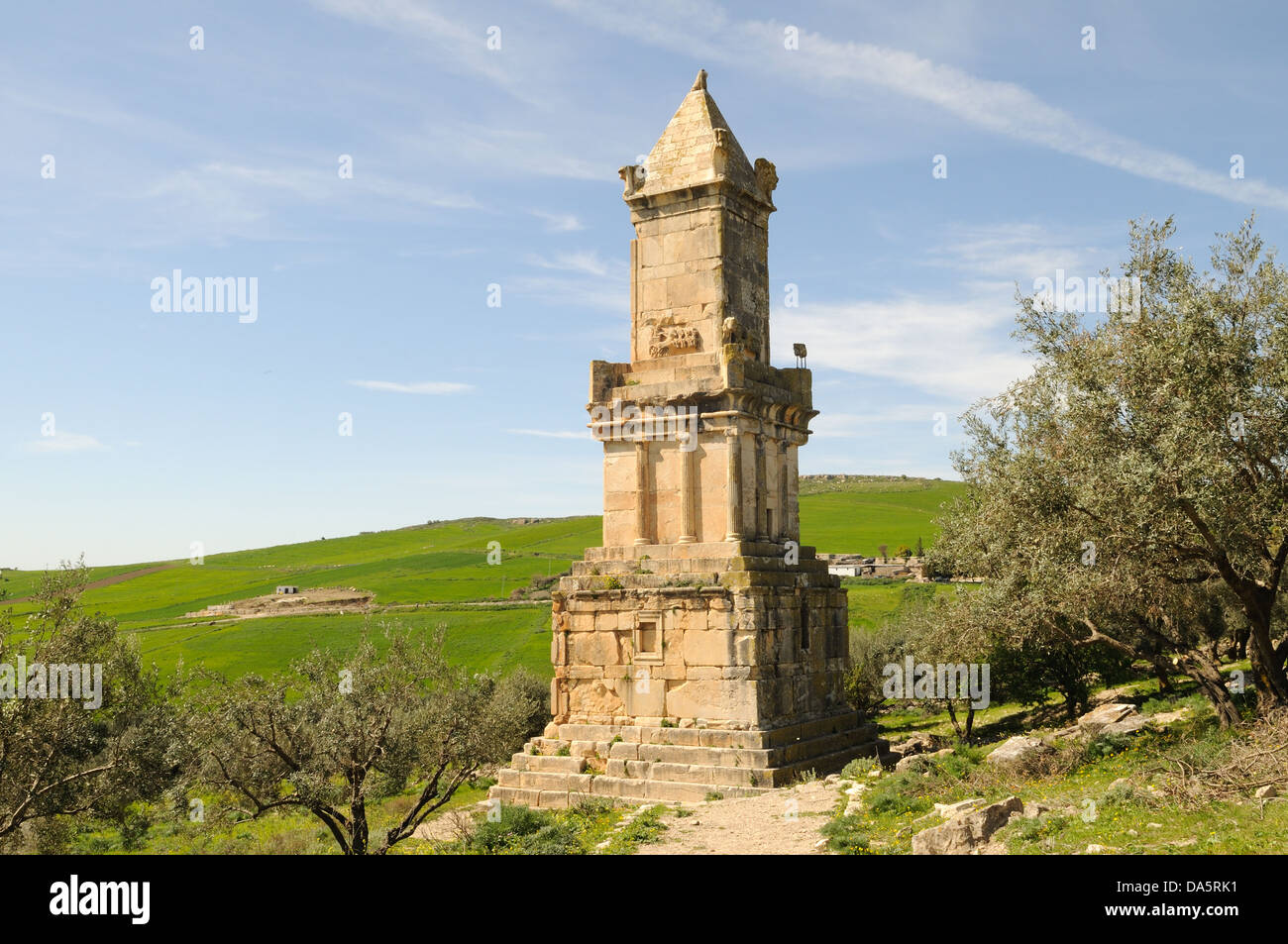Libyo-punischen Libyo punischen Mausoleum Dougga römische Stadt Tunesien Stockfoto
