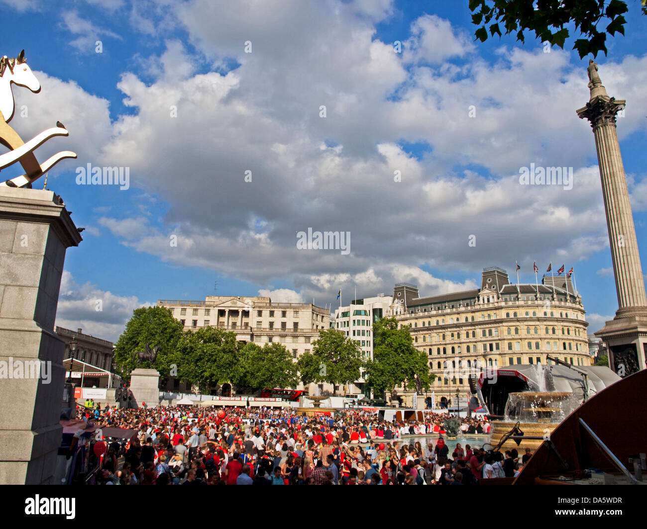 Canada Day 2013 am Trafalgar Square, City of Westminster, London, England, Vereinigtes Königreich Stockfoto