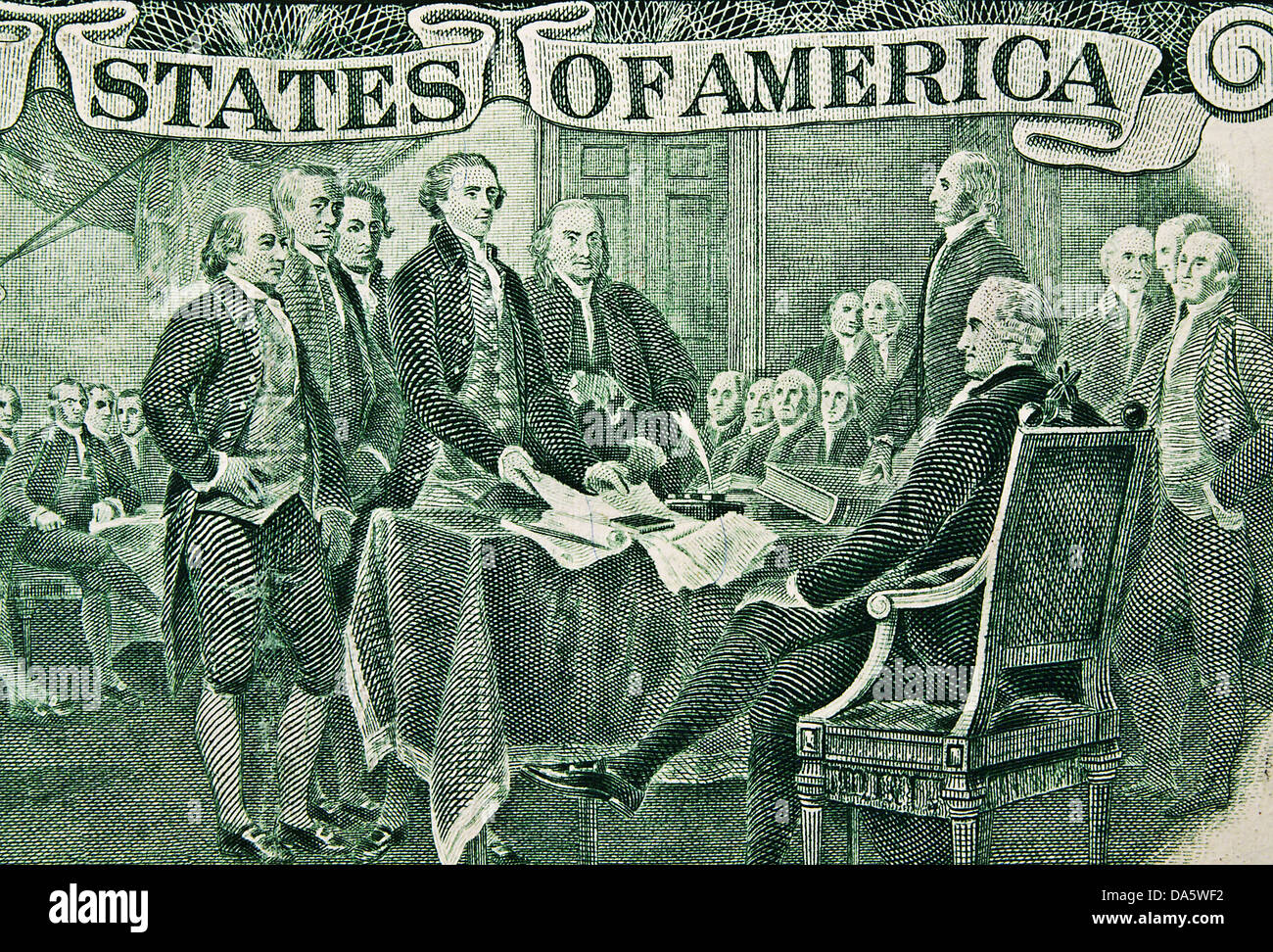 die 2-Dollar-Schein, Nahaufnahme Stockfoto