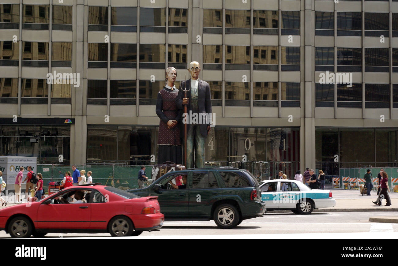 American Gothic Chicago Stockfoto