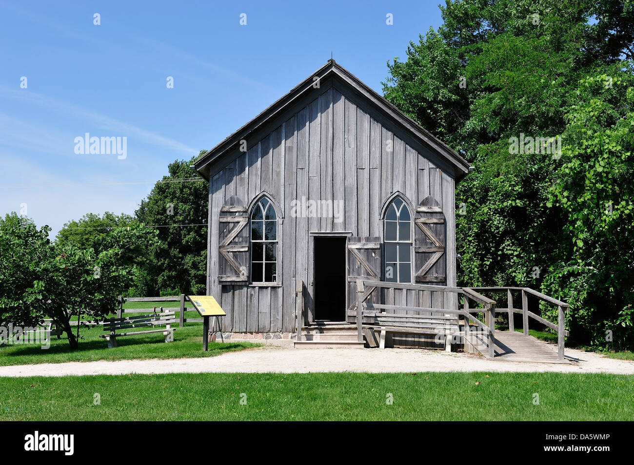 Kanada, Dresden, Gothic, Josiah Henson, Ontario, Pionier Kirche, Travel, Onkel Toms Hütte, Onkel Tom, Architektur-, Board, Bui Stockfoto