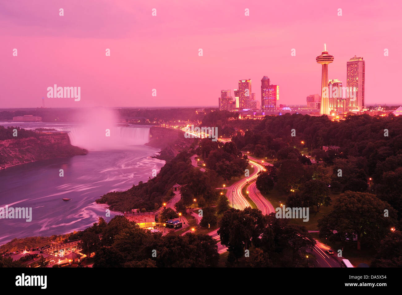 American Falls, Kanada, Staatsgrenze, New York State, USA, USA, Amerika, Niagarafälle, Wasser, Niagara River, Stockfoto