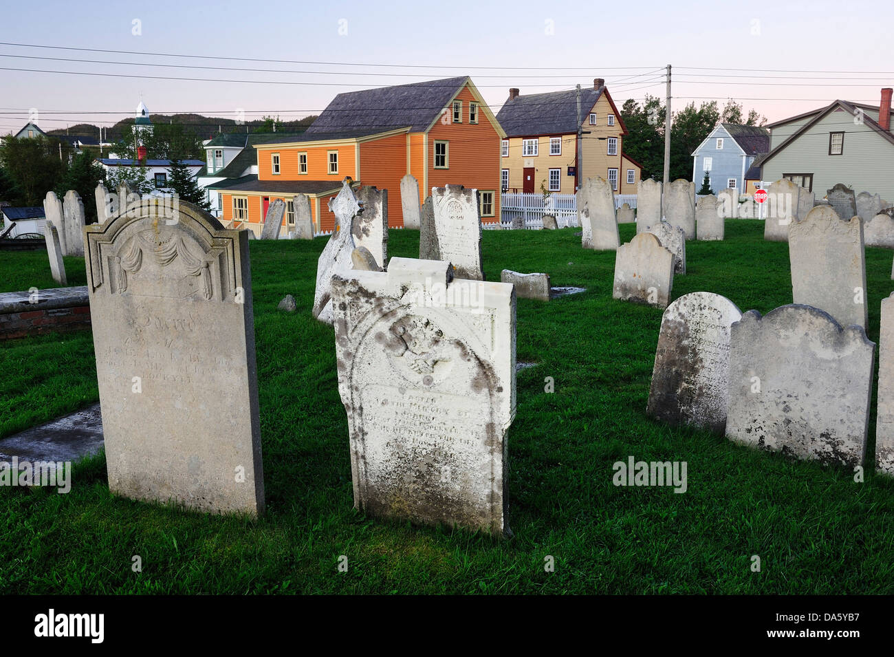 Trinity, Neufundland, Kanada, Grabstein, Friedhof, alt Stockfoto