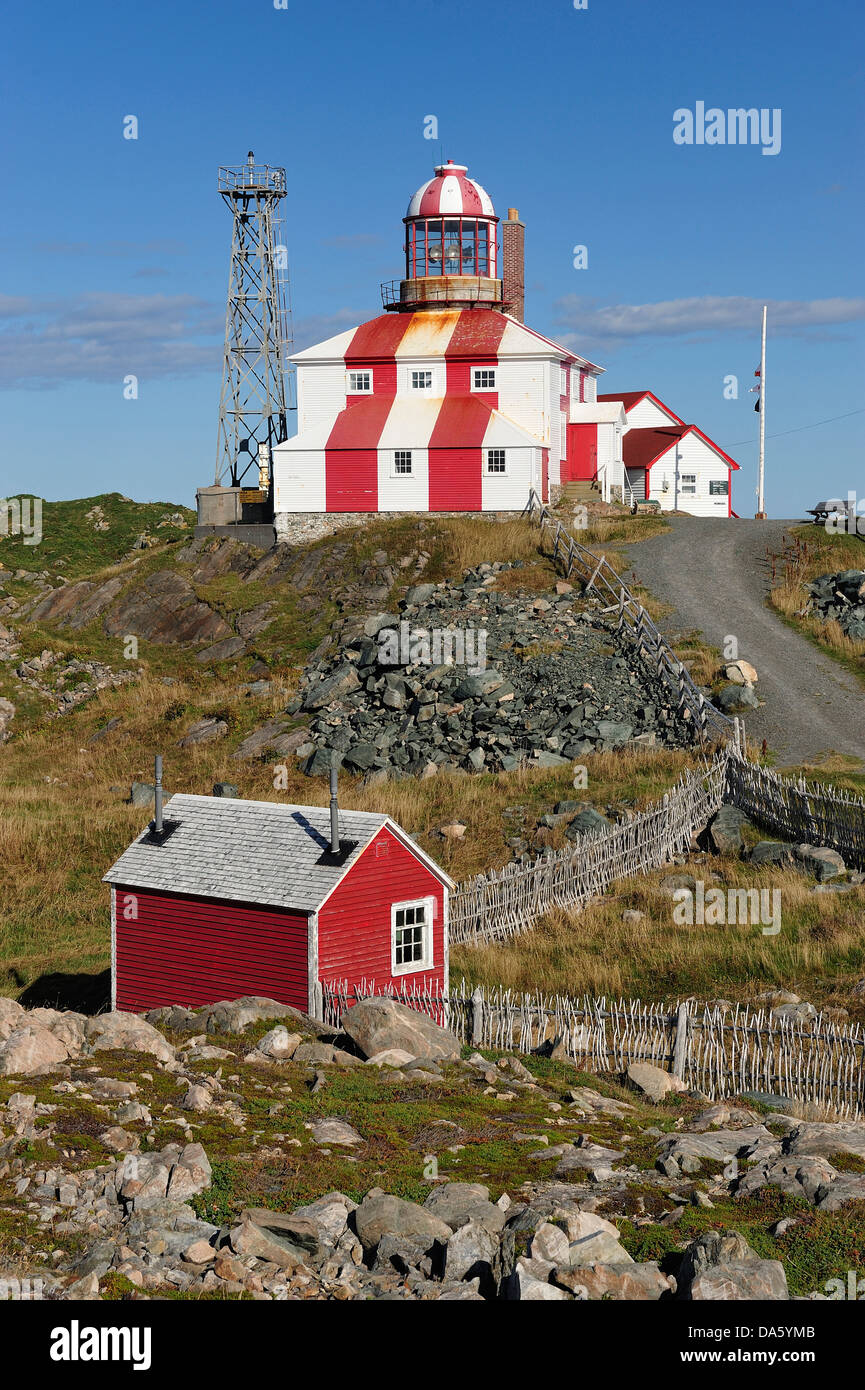 Bonavista, Leuchtturm, Neufundland, Kanada, Haus, Felsen, Stockfoto